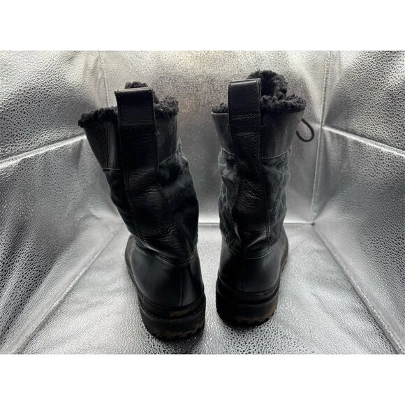 Coach Laura Women's Black Leather Lace Up Duck Boots Size 7B - Picture 6 of 9